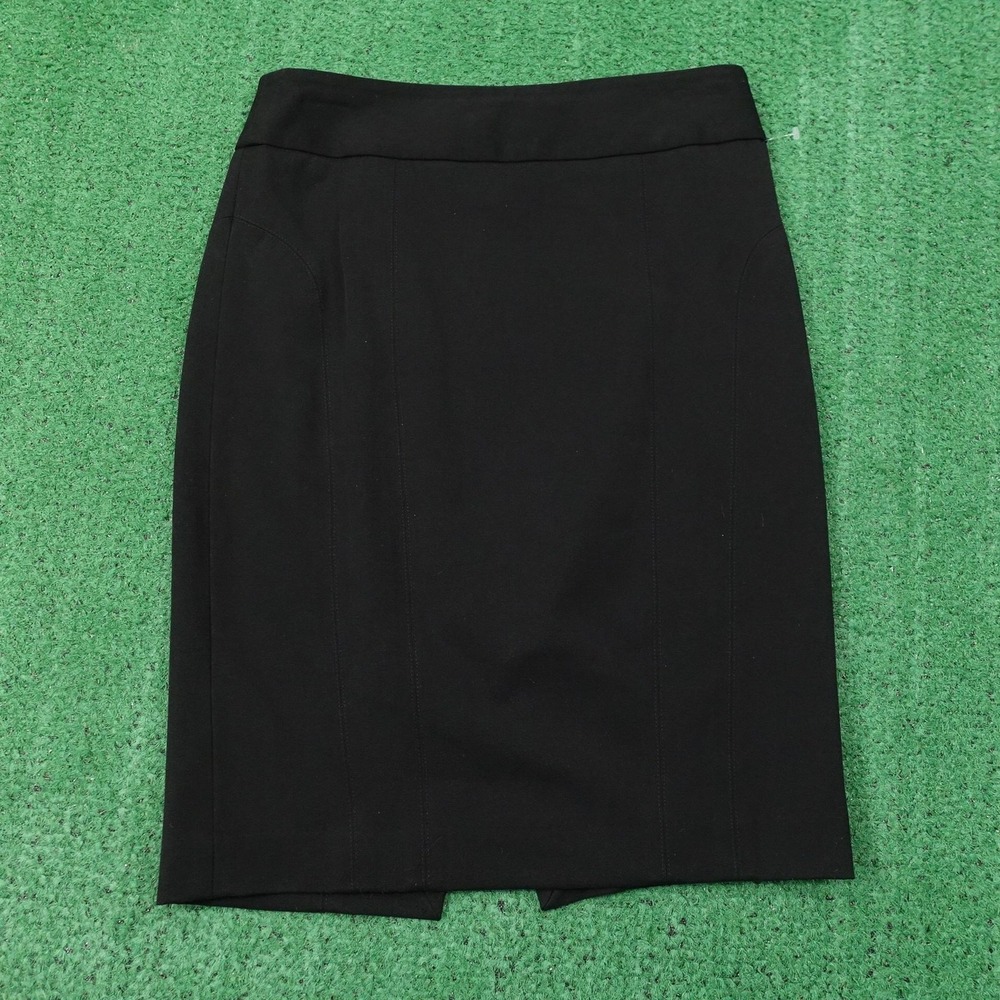 Express Skirt Womens 4 Black‎ Straight Pencil Knee Length Stretch Lined Slit Zip